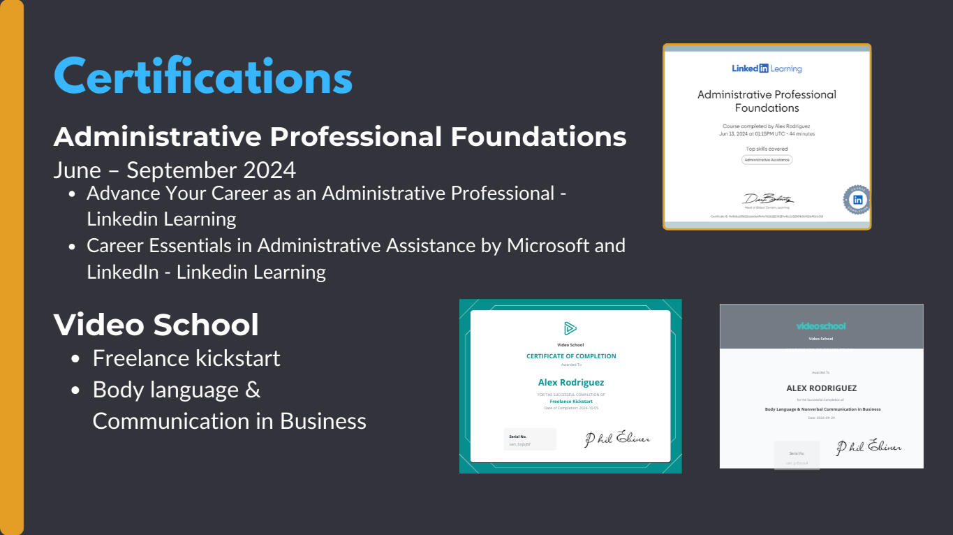 Cerifications 1